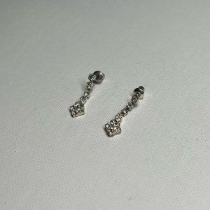 VINTAGE Silver tone Drop Dangle Earrings